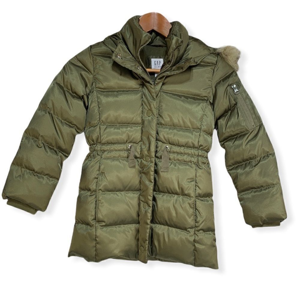 Gap Green Faux Fur Trimmed Parka